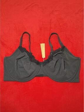 Skims Fits Everybody Lace Unlined Demi Bra Color ONYX size 42DDD
